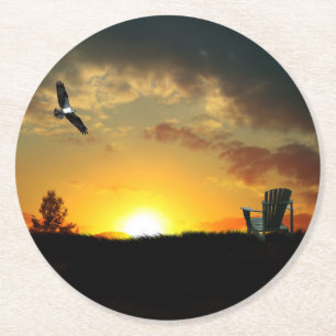 Porta-copo De Papel Redondo Porta copos de Papel-sombra Cinza-Sol Amarelo