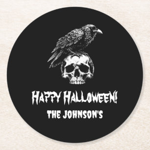 Porta-copo De Papel Redondo Porta copos de papel Spooken Skull Halloween