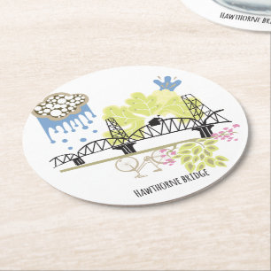 Porta-copo De Papel Redondo Porta copos de Portland da ponte de Hawthorne