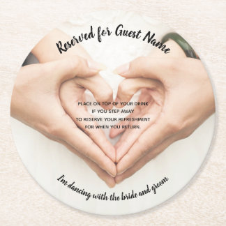 Porta-copo De Papel Redondo Porta copos do casamento - não tome minha bebida