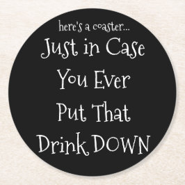 Porta-copo De Papel Redondo Porta copos Engraçado Preto e Branco