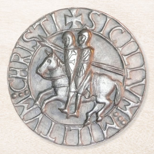 Porta-copo De Papel Redondo Porta copos templar (Frente)