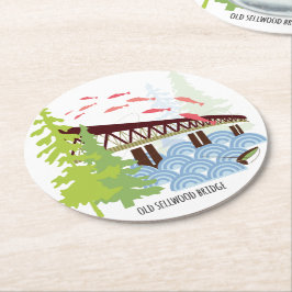 Porta-copo De Papel Redondo Porta copos velha de Portland da ponte de Sellwood