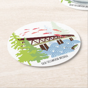 Porta-copo De Papel Redondo Porta copos velha de Portland da ponte de Sellwood