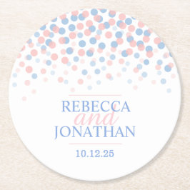 Porta-copo De Papel Redondo Portas copos azuis de serenidade de quartzo rosa d