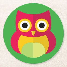 Porta-copo De Papel Redondo Portas copos da coruja