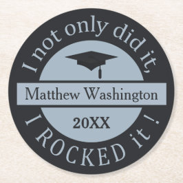 Porta-copo De Papel Redondo Portas copos de ano e nome personalizado de gradua