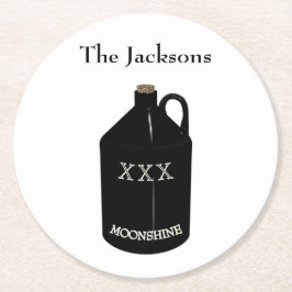 Porta-copo De Papel Redondo Portas copos de Bar de Moonshine divertida