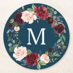 Porta-copo De Papel Redondo Portas copos de Casamento de Marinho Borgonha<br><div class="desc">Esta design porta copos é perfeita para qualquer evento! Excelente para casamentos,  chás de panela,  chás de fraldas,  festas de aniversário e muito mais! Edite facilmente! Veja todos os nossos itens correspondentes aqui: https://www.zazzle.com/collections/burgundy_navy-119917195540733990?rf=238534829419020154</div>