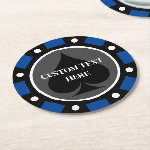 Porta-copo De Papel Redondo Portas copos de chip de poker em casino com design