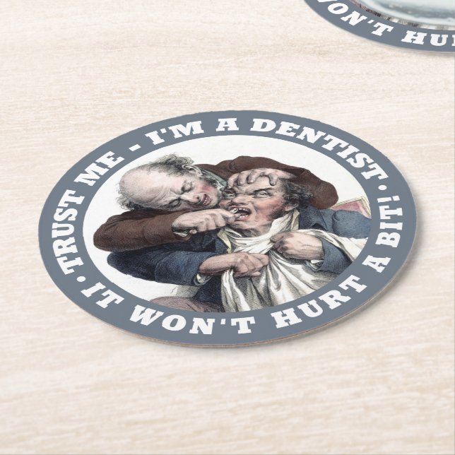 Porta-copo De Papel Redondo PORTAS COPOS de humor DENTIST (Angulado)