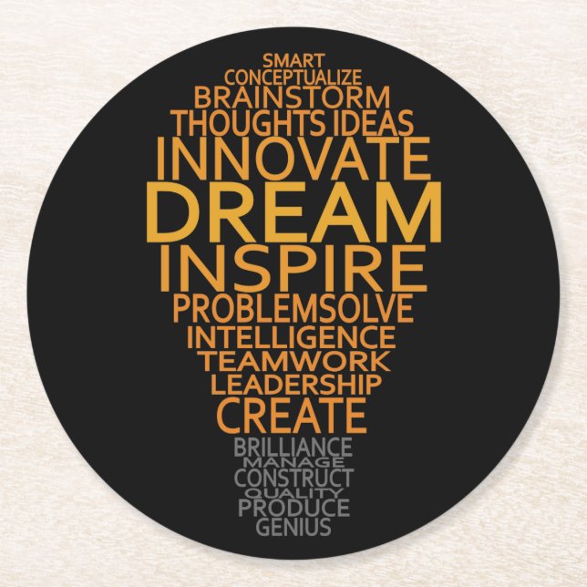 Porta-copo De Papel Redondo Portas copos de Luz Inspiron (Frente)