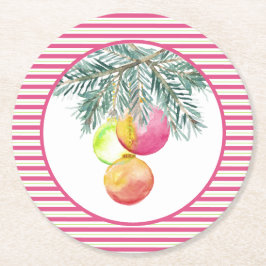 Porta-copo De Papel Redondo Portas copos de Natal bonitas, rosa e verde