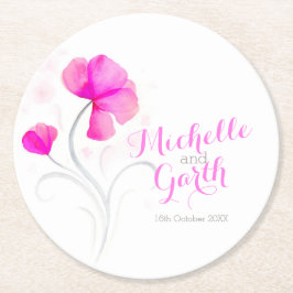 Porta-copo De Papel Redondo Portas copos de papel cor-de-água, cor-de-rosa