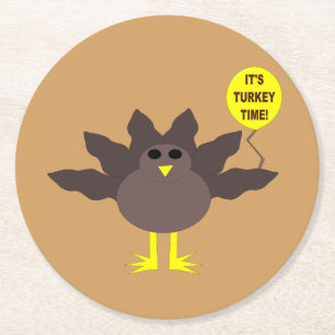 Porta-copo De Papel Redondo Portas copos de Papel de Ação de Graças na Turquia