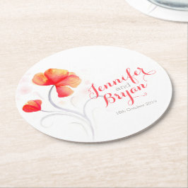 Porta-copo De Papel Redondo Portas copos de papel laranja para flor de água de