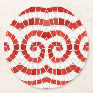 Porta-copo De Papel Redondo PORTAS COPOS de papel redondas MOSAIC VERMELHO