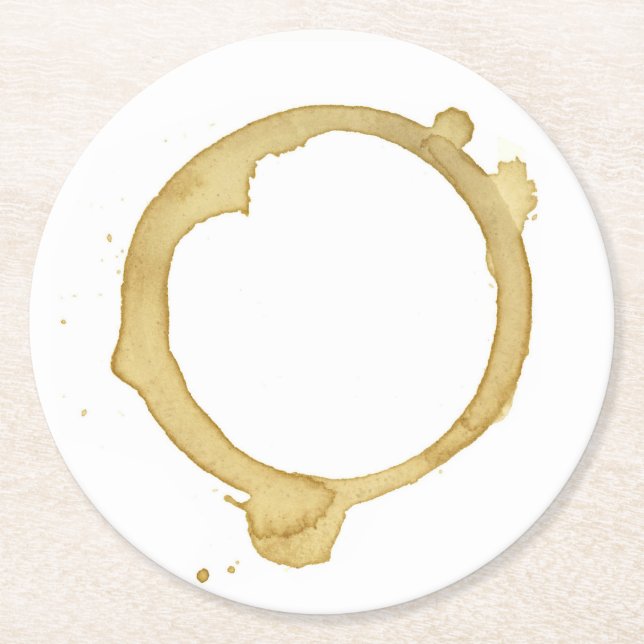 Porta-copo De Papel Redondo Portas copos manchadas café (Frente)