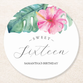 Porta-copo De Papel Redondo Portas copos Personalizadas de Luau Tropical