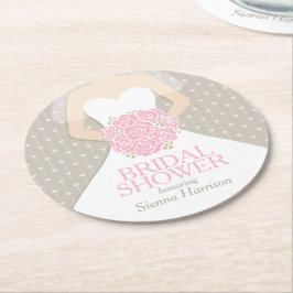 Porta-copo De Papel Redondo portas copos personalizadas de vestido branco cor-