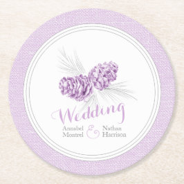 Porta-copo De Papel Redondo Portas copos roxas de pinho de inverno de casament