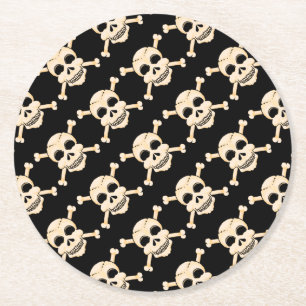 Porta-copo De Papel Redondo Portas copos Skull & Crossbones