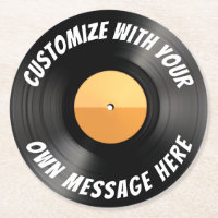 Porte-copos Redondo de Papel de Vinil Personalizad