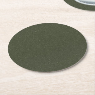 Porta-copo De Papel Redondo Pousa-copos de papel texturizado verde musgo escur