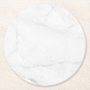 Porta-copo De Papel Redondo Pousa Papel de Mármore Branco Simples Moderno Rúst