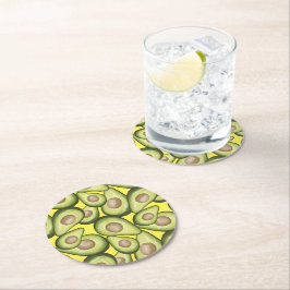Porta-copo De Papel Redondo Praça do Padrão Gourmet Fresco Vegan Avocado