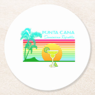 Porta-copo De Papel Redondo Praia retro Punta Cana Margarita