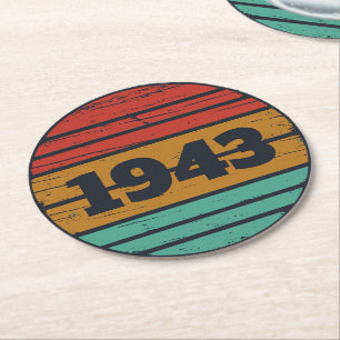 Porta-copo De Papel Redondo Presentes de 80 de aniversário personalizados