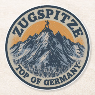 Porta-copo De Papel Redondo Presentes retrô Zugspitze bávaro natureza ao ar li