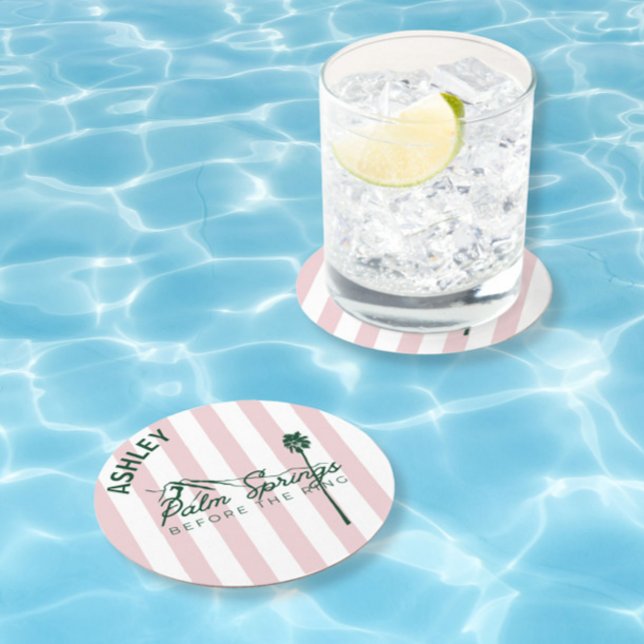 Porta-copo De Papel Redondo Primaveras de palma antes do anel (Criador carregado)