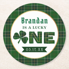 Porta-copo De Papel Redondo Primeiro aniversario de Shamrock