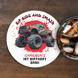 Porta-copo De Papel Redondo Primeiro aniversario de Sinalizador Verificado do