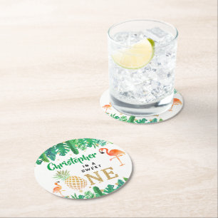 Porta-copo De Papel Redondo Primeiro aniversario Tropical Summer Beach Luau Bo