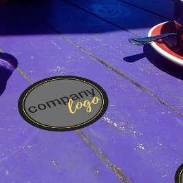 PORTA-COPO DE PAPEL REDONDO PROMOCIONAL DE LOGOTIPO DE EMPRESA MÍNIMA PRETO