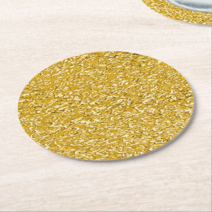 Porta-copo De Papel Redondo PURE DOURADO Splatter Patterno + texto/foto