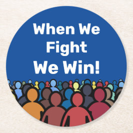 Porta-copo De Papel Redondo Quando Lutamos, Ganhamos Harris Walz