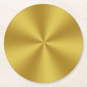 Porta-copo De Papel Redondo Radial Elemento metálico Faux Dourado