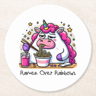 Porta-copo De Papel Redondo Ramen de Comida Unicorn