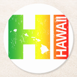 Porta-copo De Papel Redondo Rasta Hawaii Islands HI