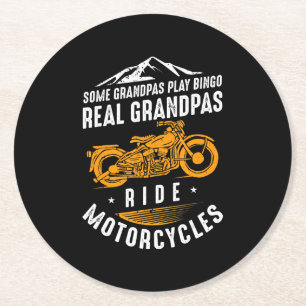Porta-copo De Papel Redondo Real Grandpas Andam Motocicletas Presentes Para Bi