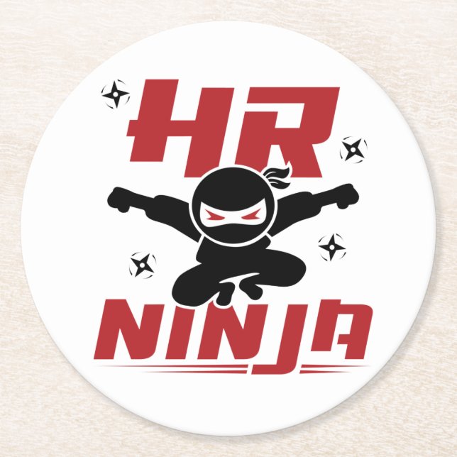 Porta-copo De Papel Redondo Recursos Humanos do HR Ninja (Frente)