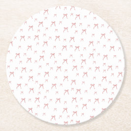 Porta-copo De Papel Redondo Red Knot Modern Christmas