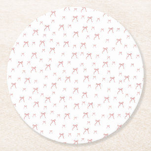 Porta-copo De Papel Redondo Red Knot Modern Christmas