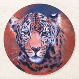 Porta-copo De Papel Redondo Red Leopard Coaster