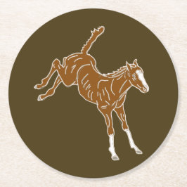 Porta-copo De Papel Redondo Refeição de Cavalo - uni-coloração transparente.