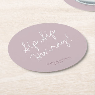 Porta-copo De Papel Redondo Reflexões Wedding Hurray Mauve ID774